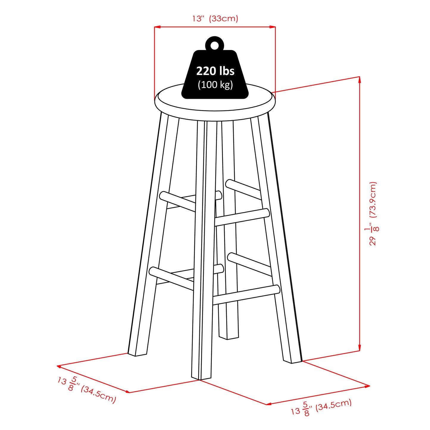 Ivy Square Leg Bar Stool, Rustic Oyster Gray