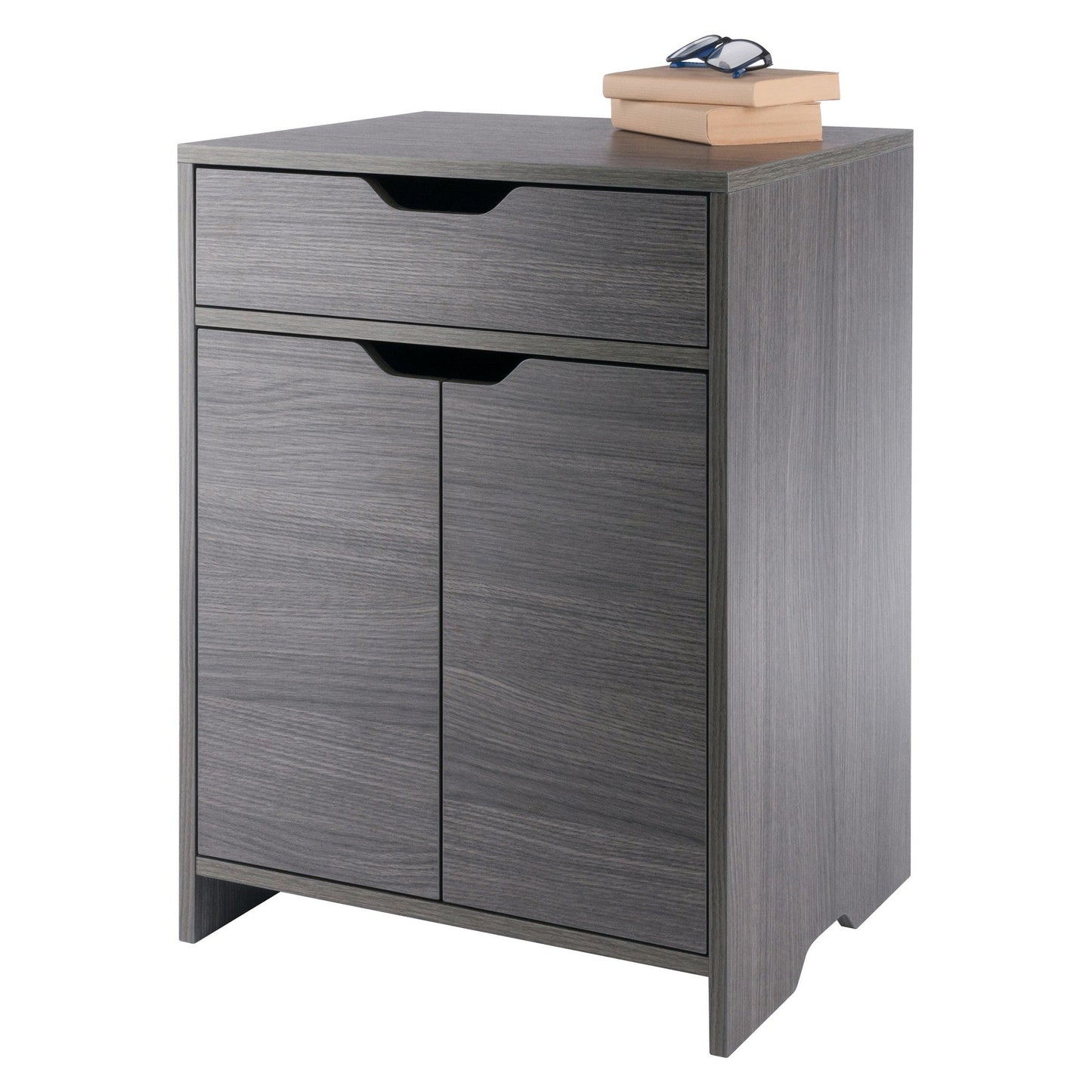 Nova 1-Drawer Storage Cabinet, Charcoal