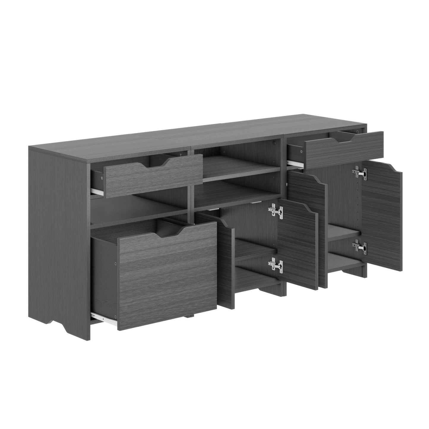 Nova 3-Pc Storage Cabinet Set, Charcoal