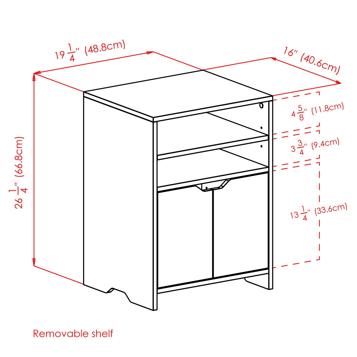 Nova Open Shelf Storage Cabinet, Charcoal