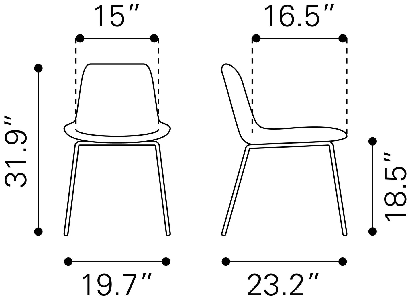 Byron Dining Chair (Set of 2) White