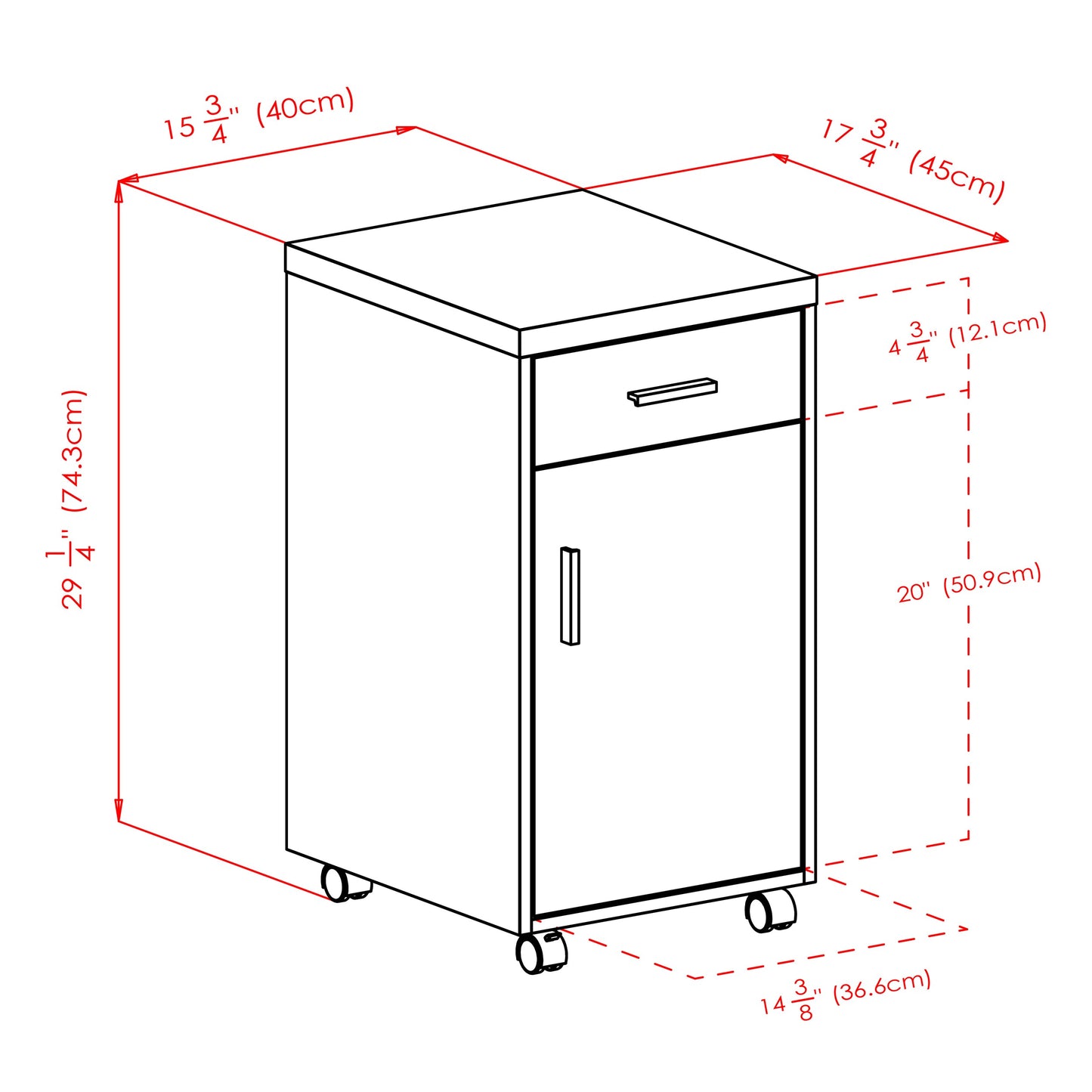 Kenner Storage Cabinet, 1-Drawer, Reclaimed Wood and White