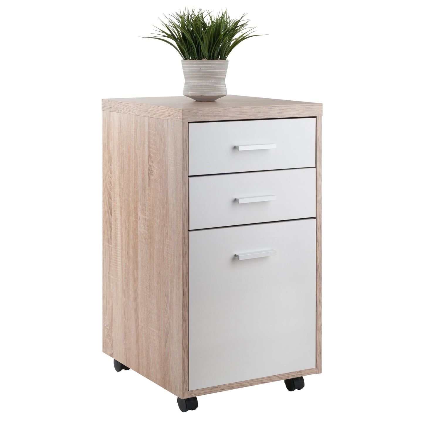 Kenner File Cabinet, 2-Drawer, Reclaimed Wood and White