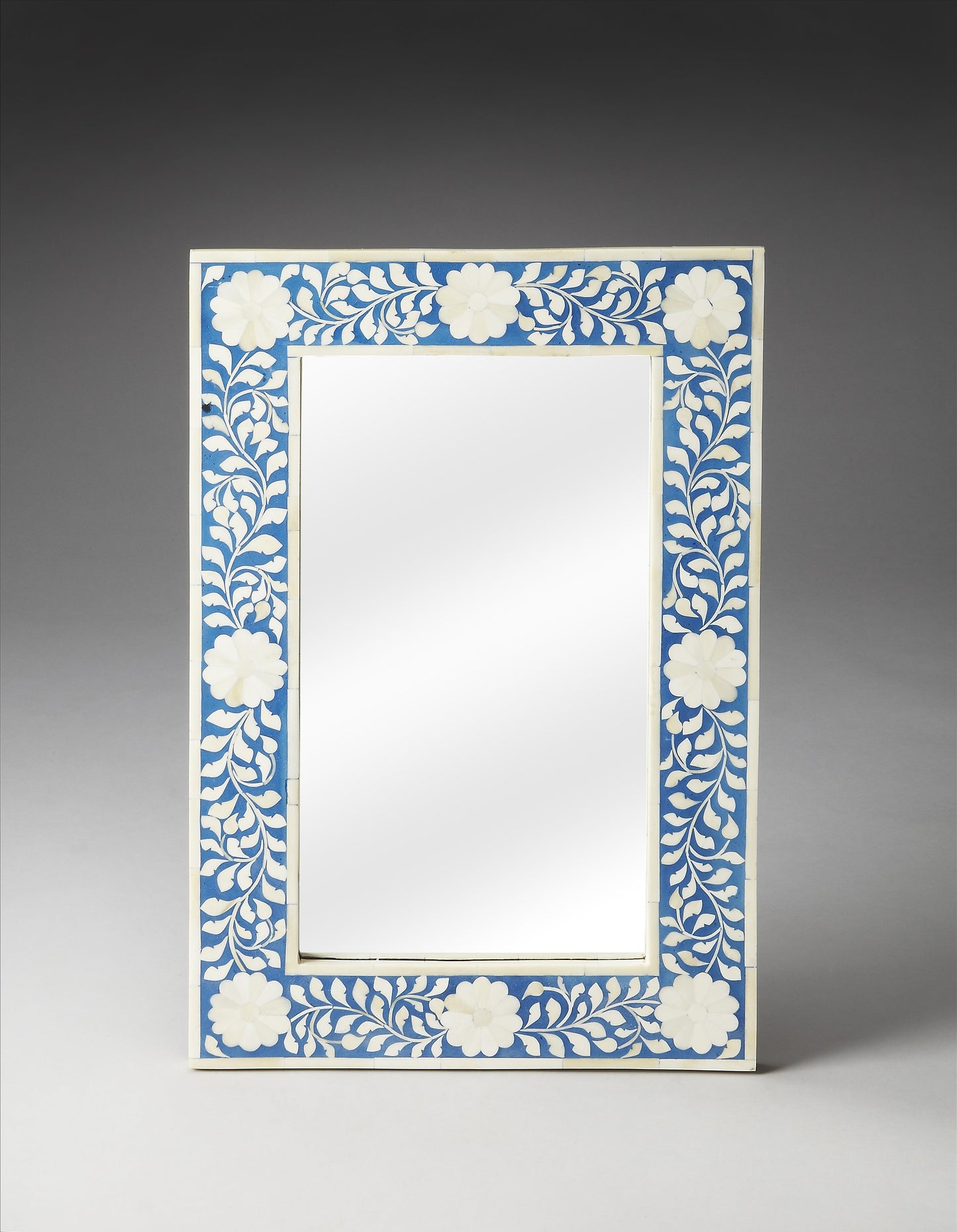 Vivienne Bone Inlay Wall Mirrored in Blue  1855070