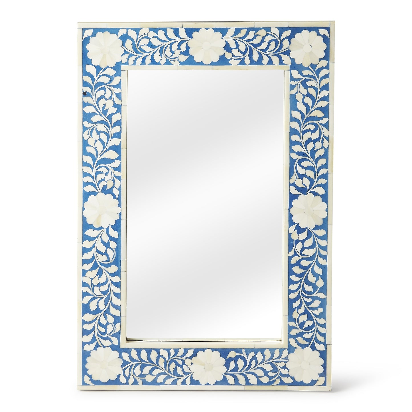 Vivienne Bone Inlay Wall Mirrored in Blue  1855070