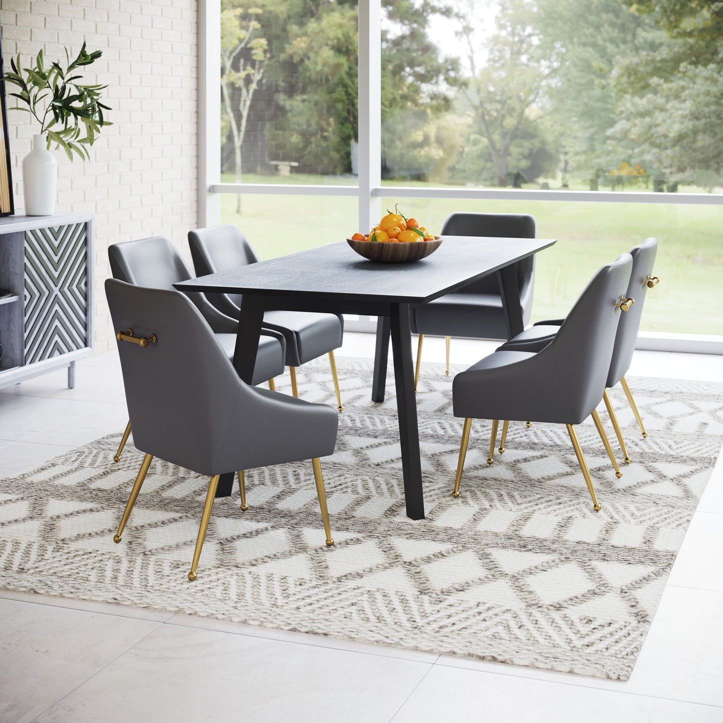 Maxine Dining Chair Gray & Gold