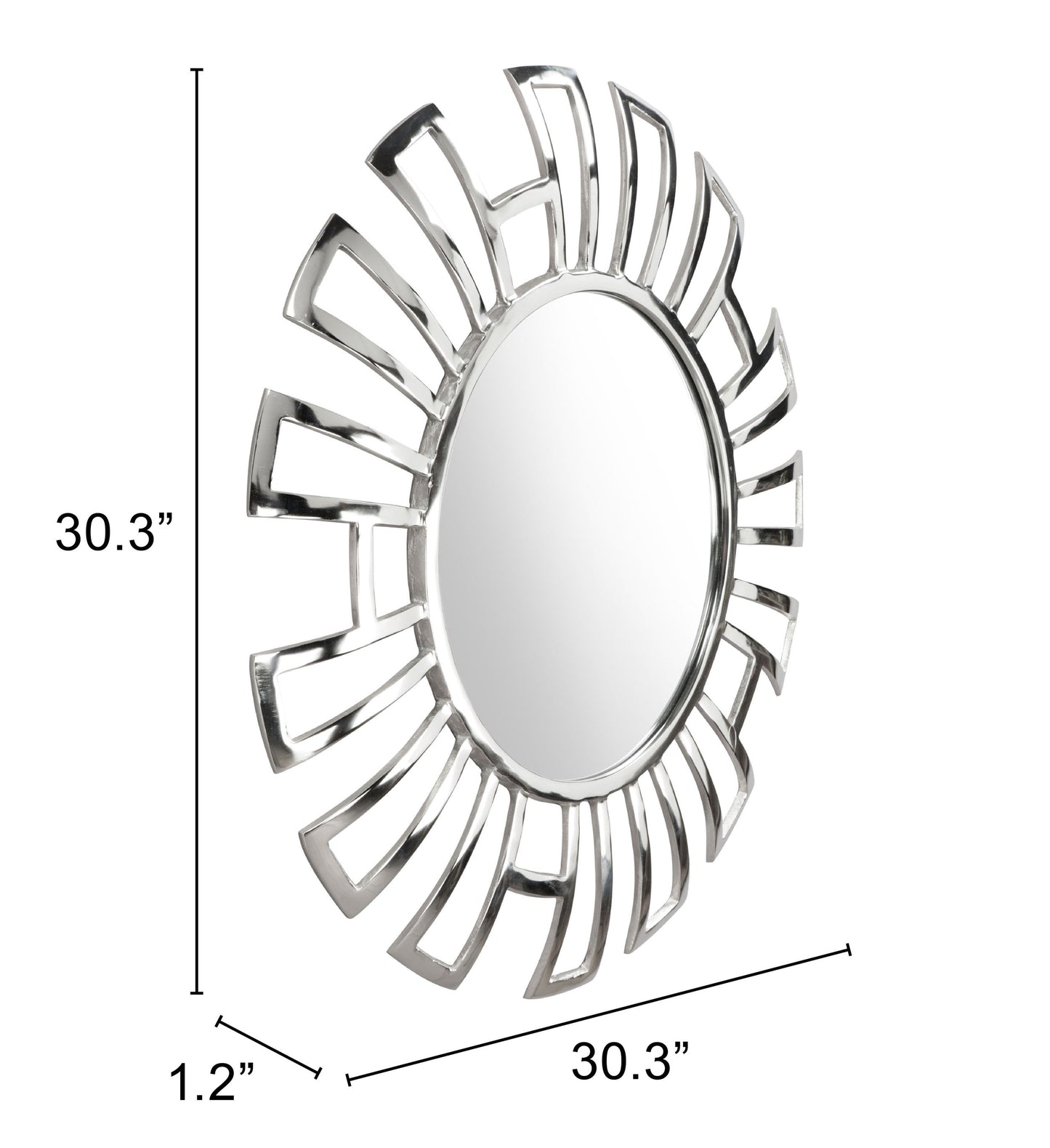 Calmar Round Mirror Aluminum