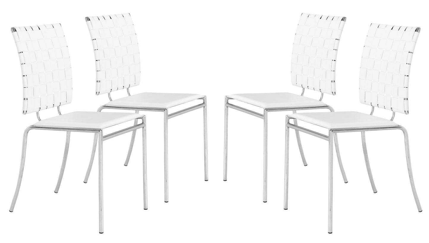 Criss Cross Dining Chair (Set of 4) White