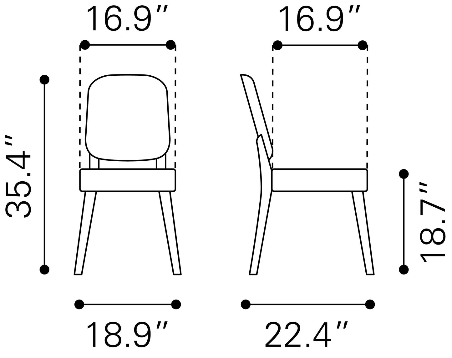 Alberta Dining Chair (Set of 2) Walnut & Dark Gray