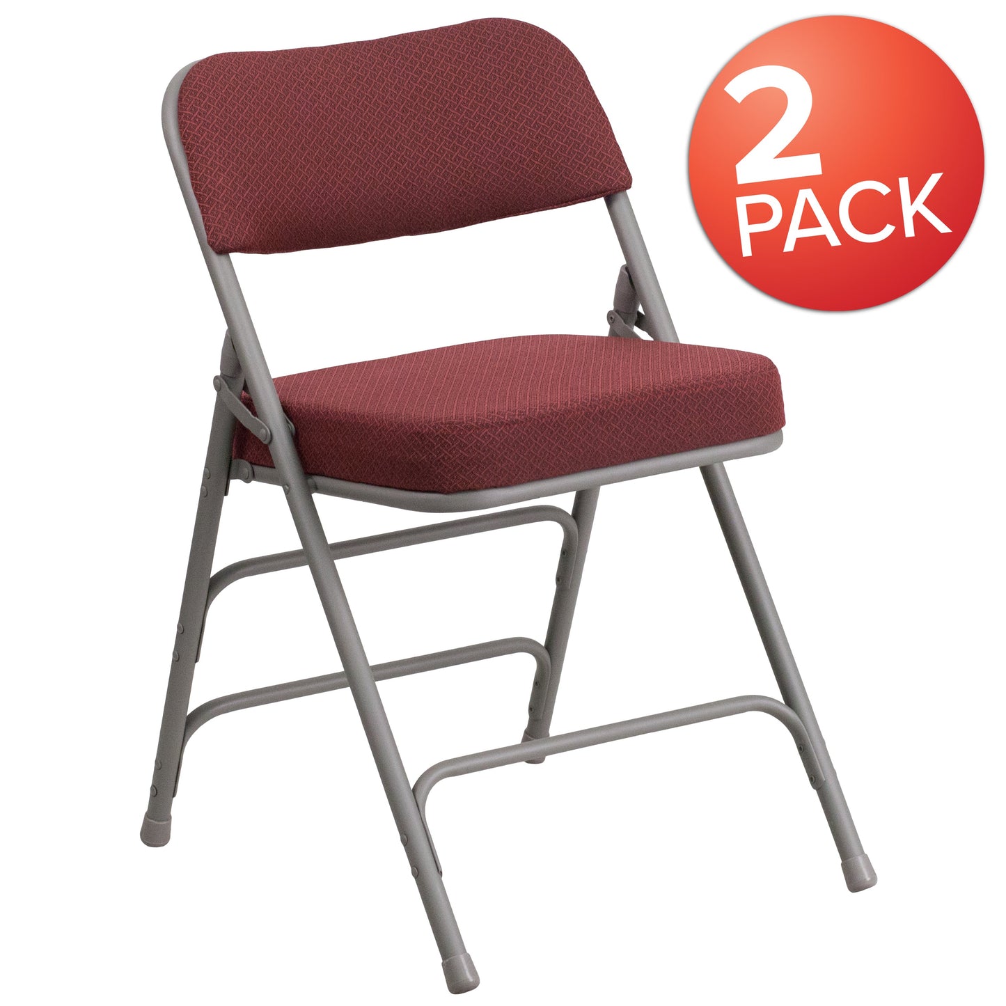 Burgundy Fabric Folding Chair 2-AW-MC320AF-BG-GG