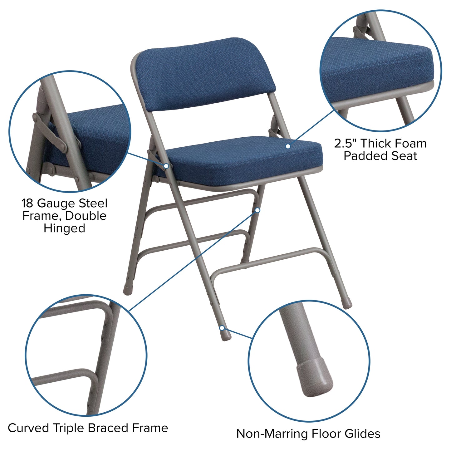 Navy Fabric Folding Chair 2-AW-MC320AF-NVY-GG