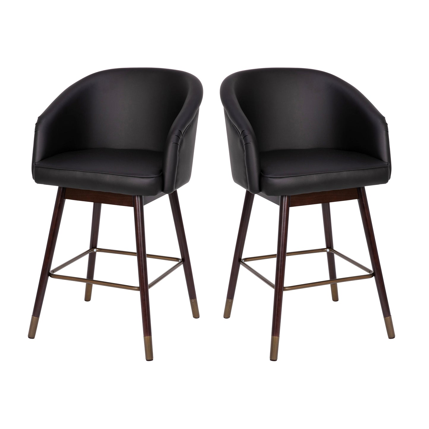 2PK Black Leather 26" Barstool 2-AY-1928-26-BK-GG