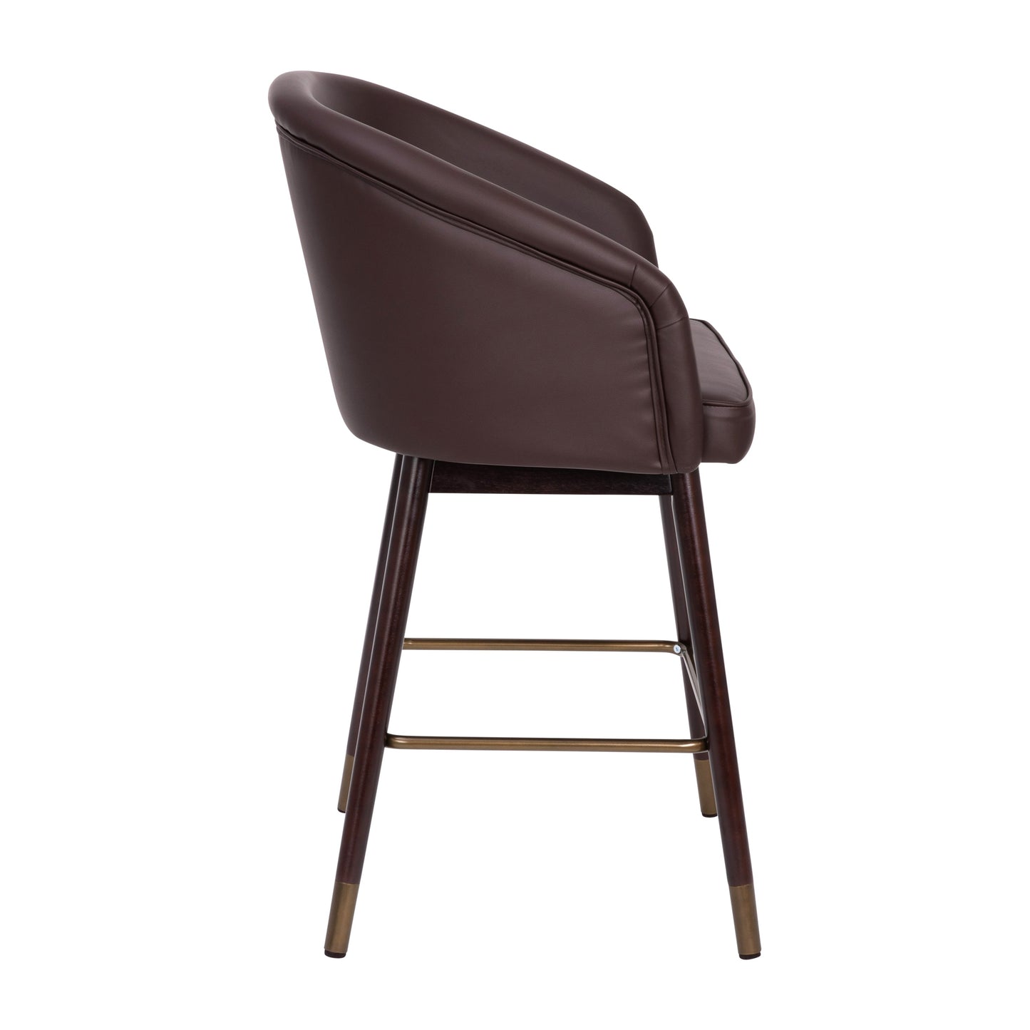 2PK Brown Leather 26" Barstool 2-AY-1928-26-BR-GG