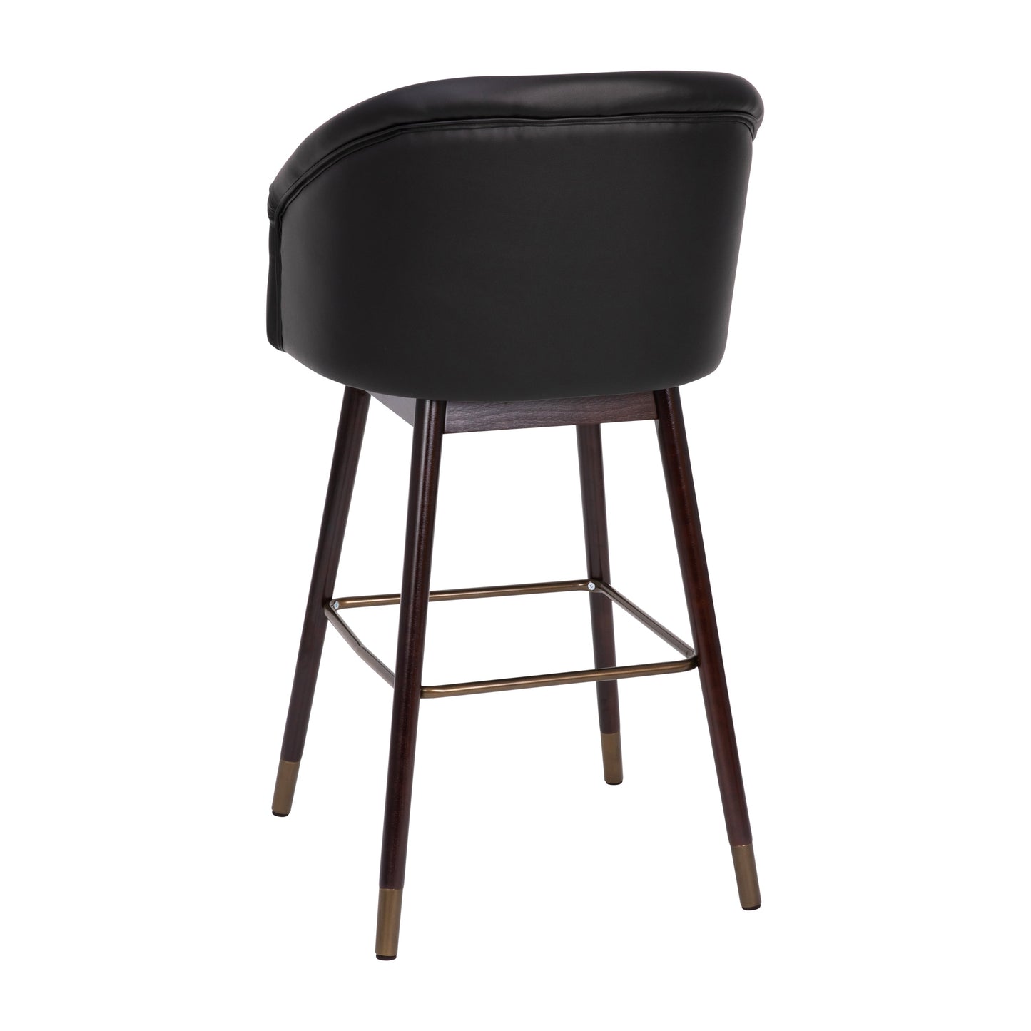 2PK Black LeatherSoft Barstool 2-AY-1928-30-BK-GG