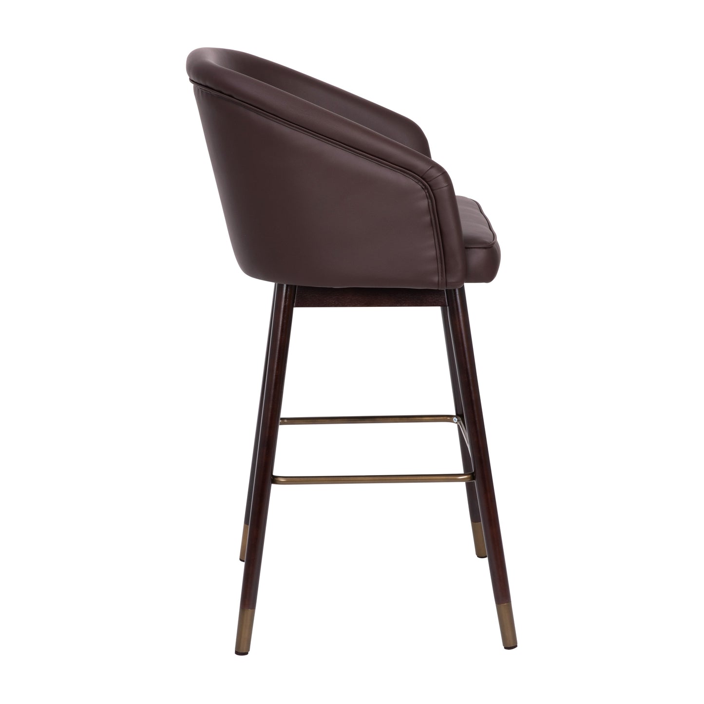 2PK Brown LeatherSoft Barstool 2-AY-1928-30-BR-GG