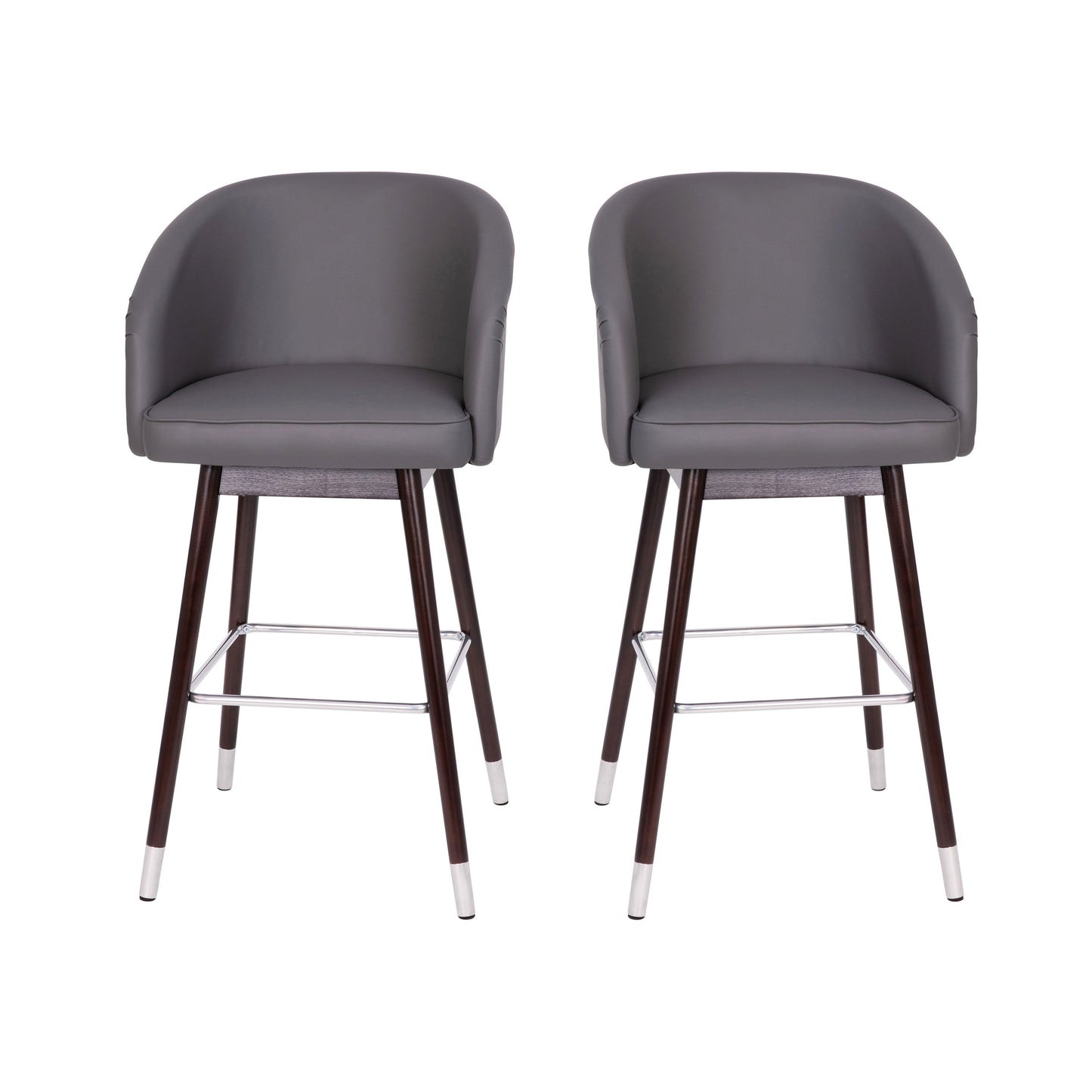 2PK Gray LeatherSoft Barstool 2-AY-1928-30-GY-GG