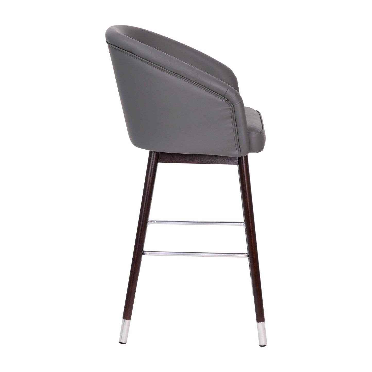 2PK Gray LeatherSoft Barstool 2-AY-1928-30-GY-GG