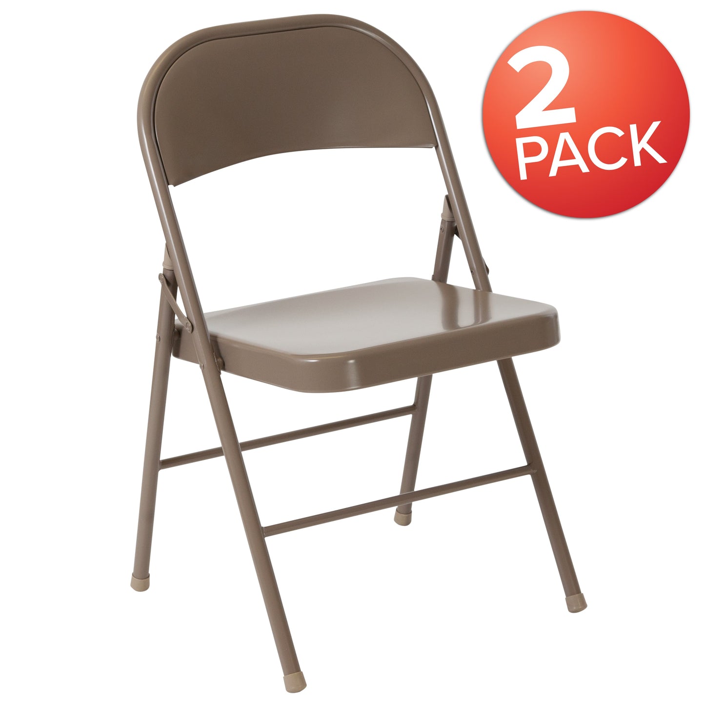 Beige Metal Folding Chair 2-BD-F002-BGE-GG