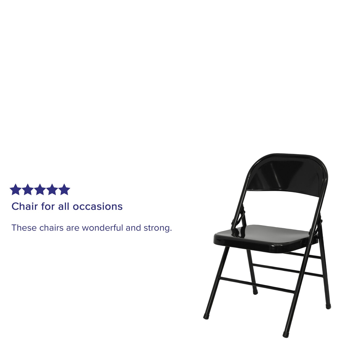 Black Metal Folding Chair 2-BD-F002-BK-GG