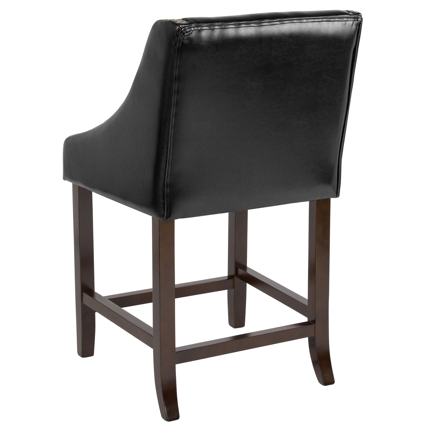 24" Black LeatherSoft Stool 2-CH-182020-24-BK-GG