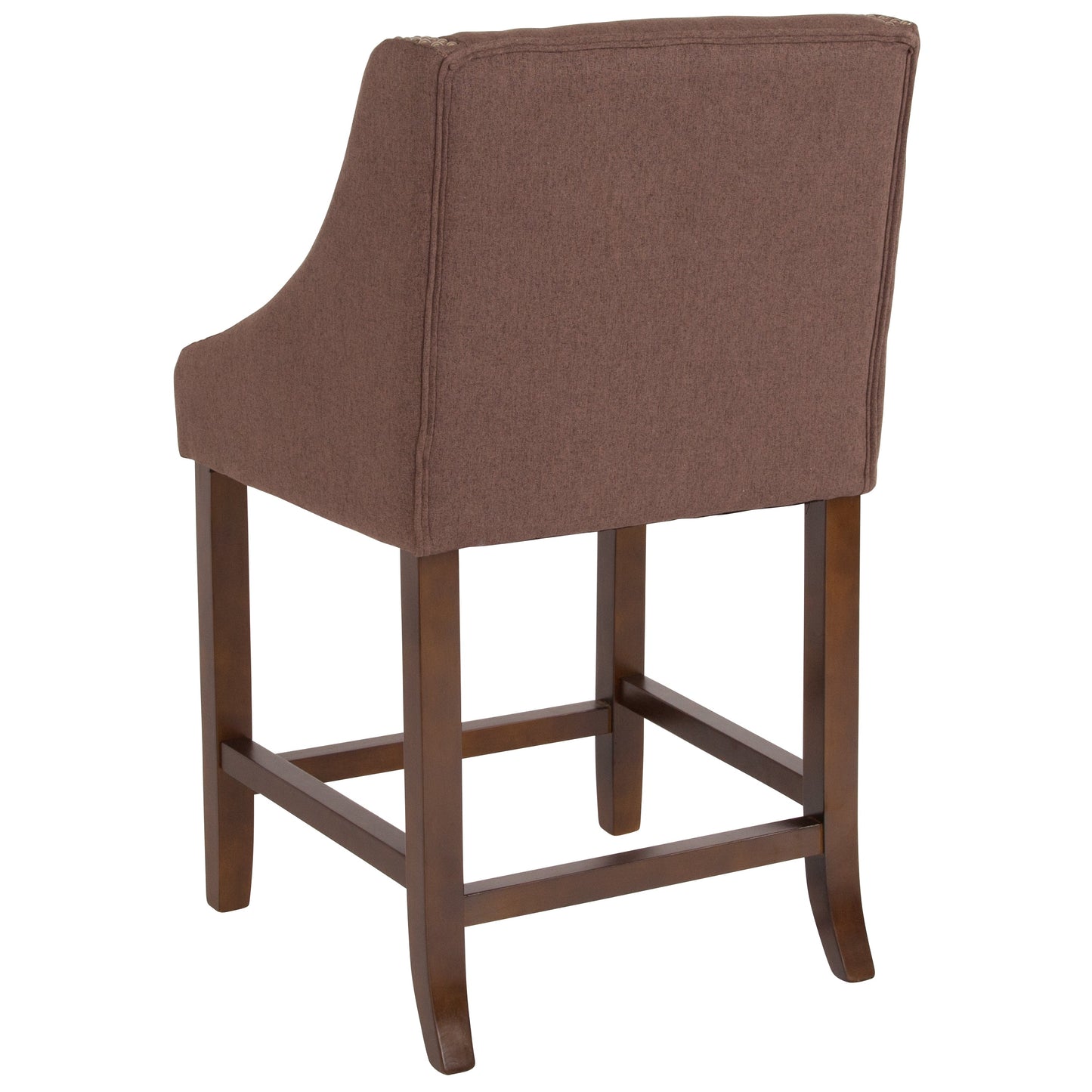 24" Brown Fabric Stool 2-CH-182020-24-BN-F-GG