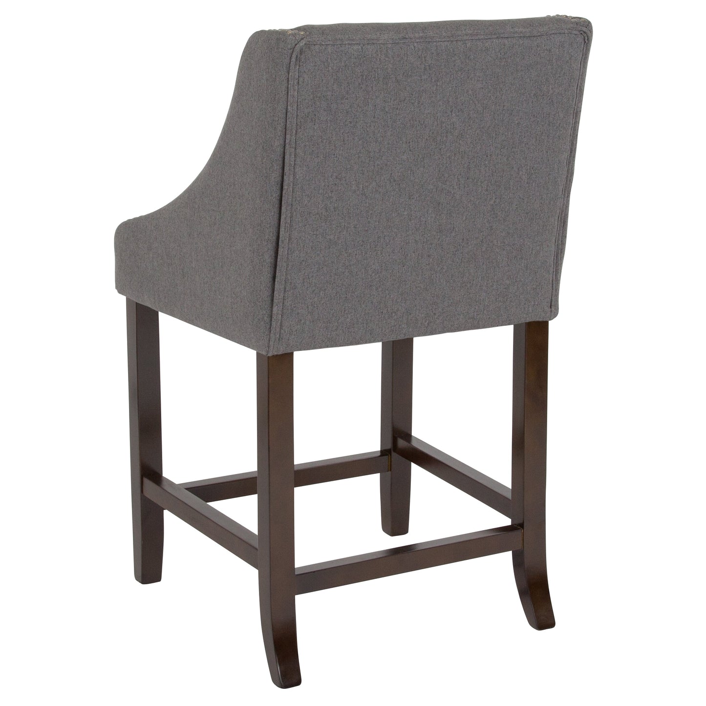 24" Gray Fabric Stool 2-CH-182020-24-DKGY-F-GG