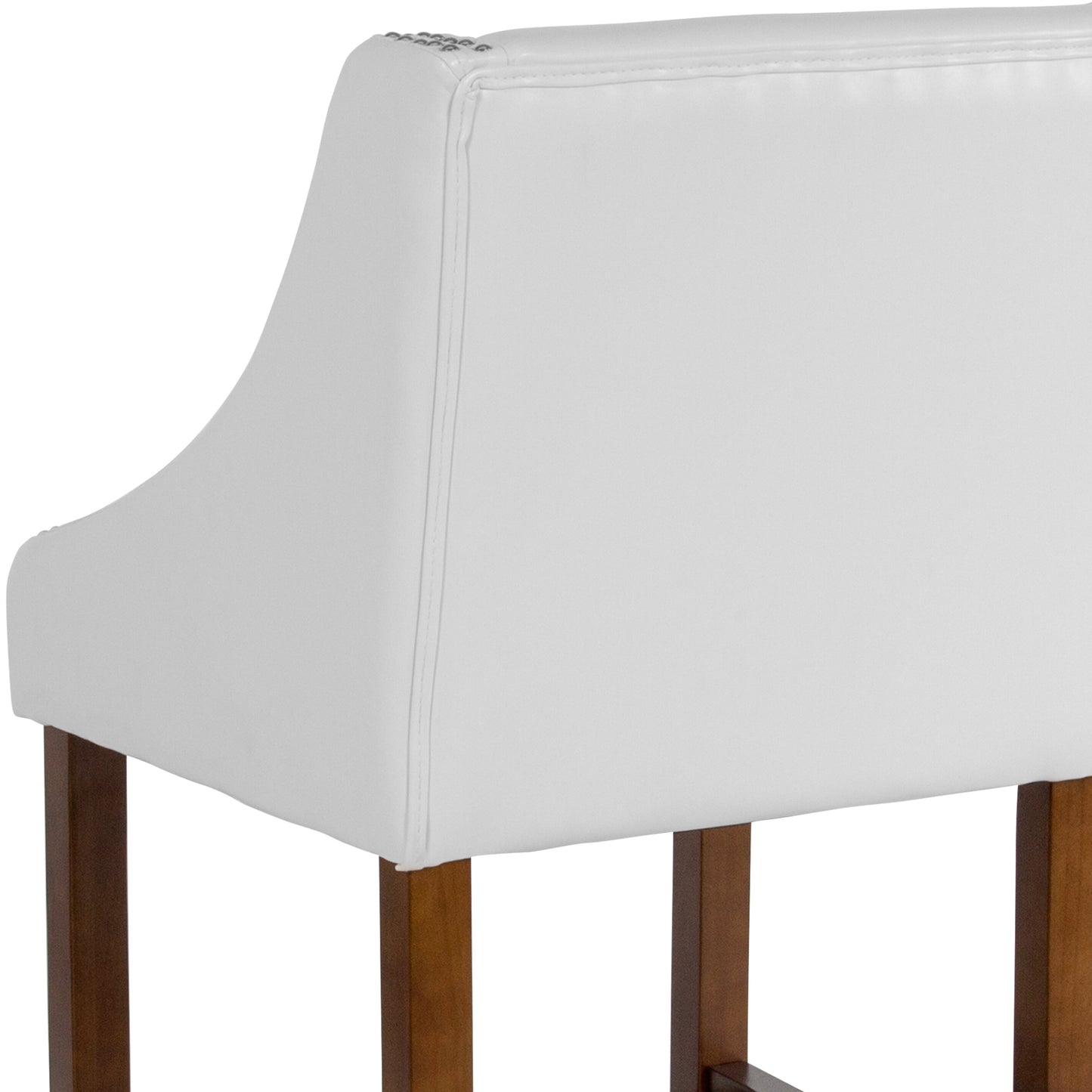 24" White LeatherSoft Stool 2-CH-182020-24-WH-GG