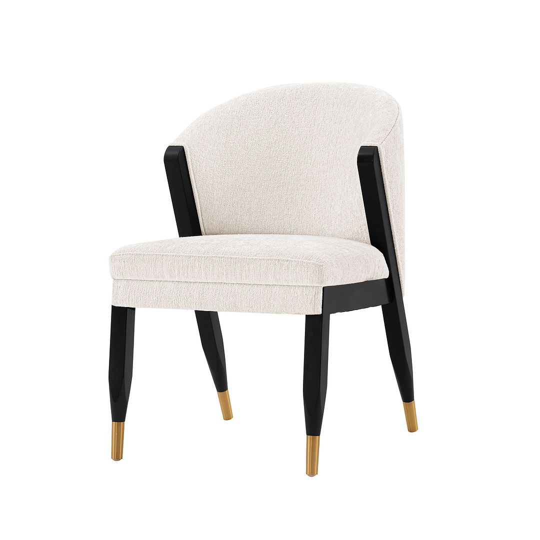 Manhattan Comfort Modern Ola Boucle Dining Chair in Cream- Set of 2