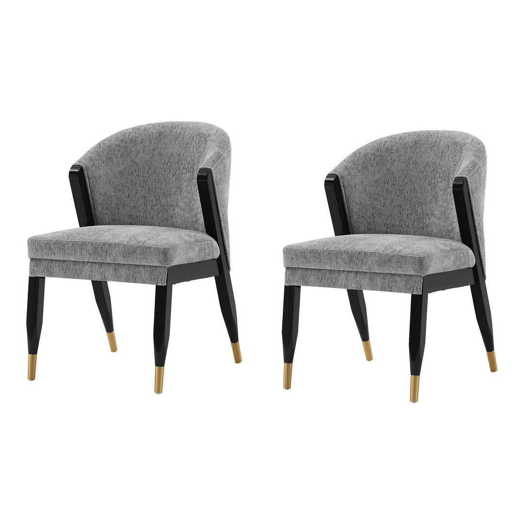 Manhattan Comfort Modern Ola Boucle Dining Chair in Grey- Set of 2