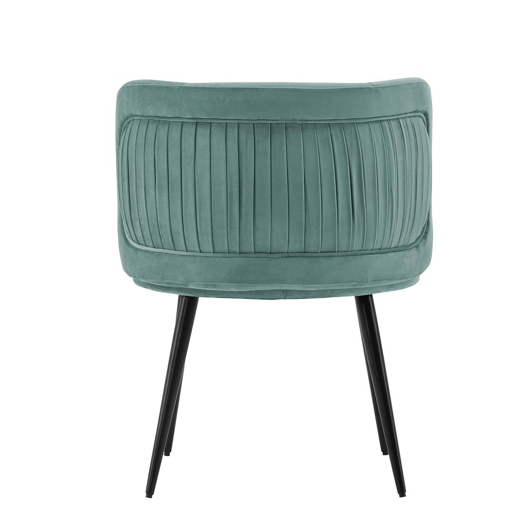 Manhattan Comfort Modern Kaya Pleated Velvet Dining Chair in Mint Green - Set of 2