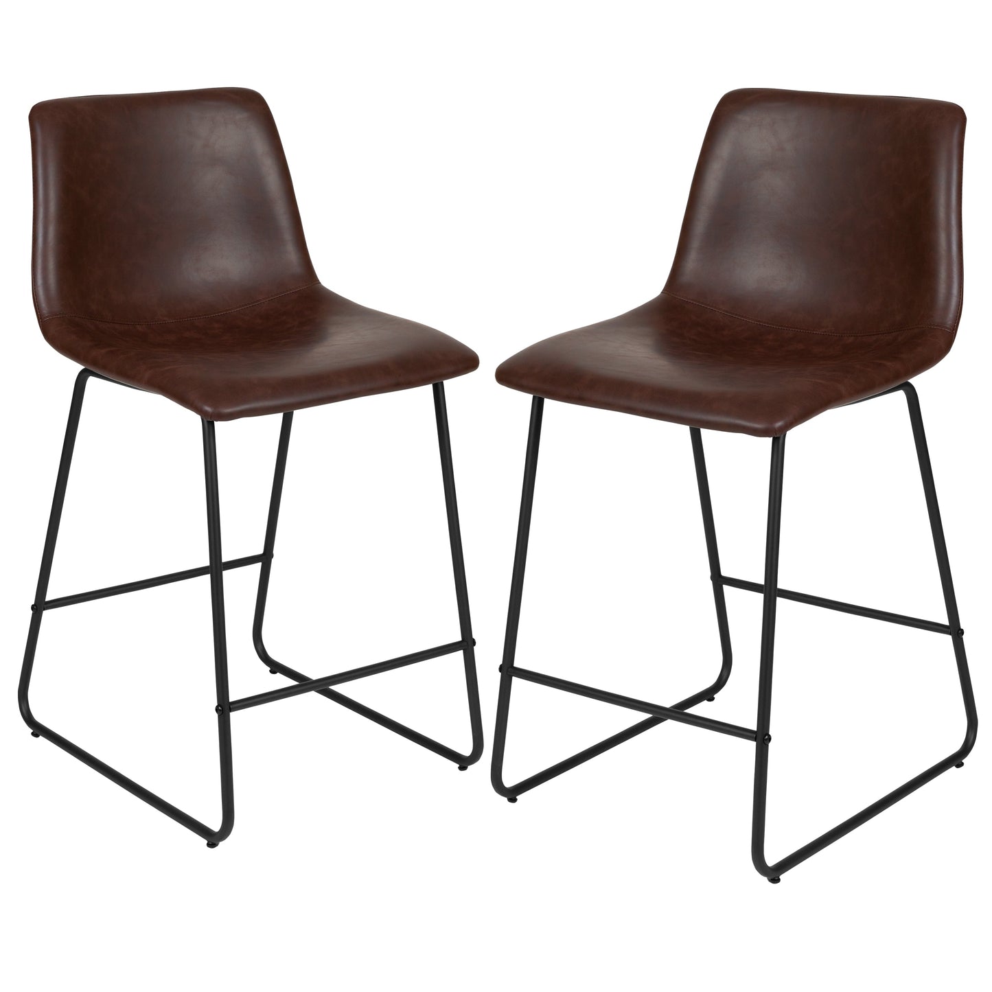 2PK 24" DK Brown Dining Stool 2-ET-ER18345-24-DB-GG