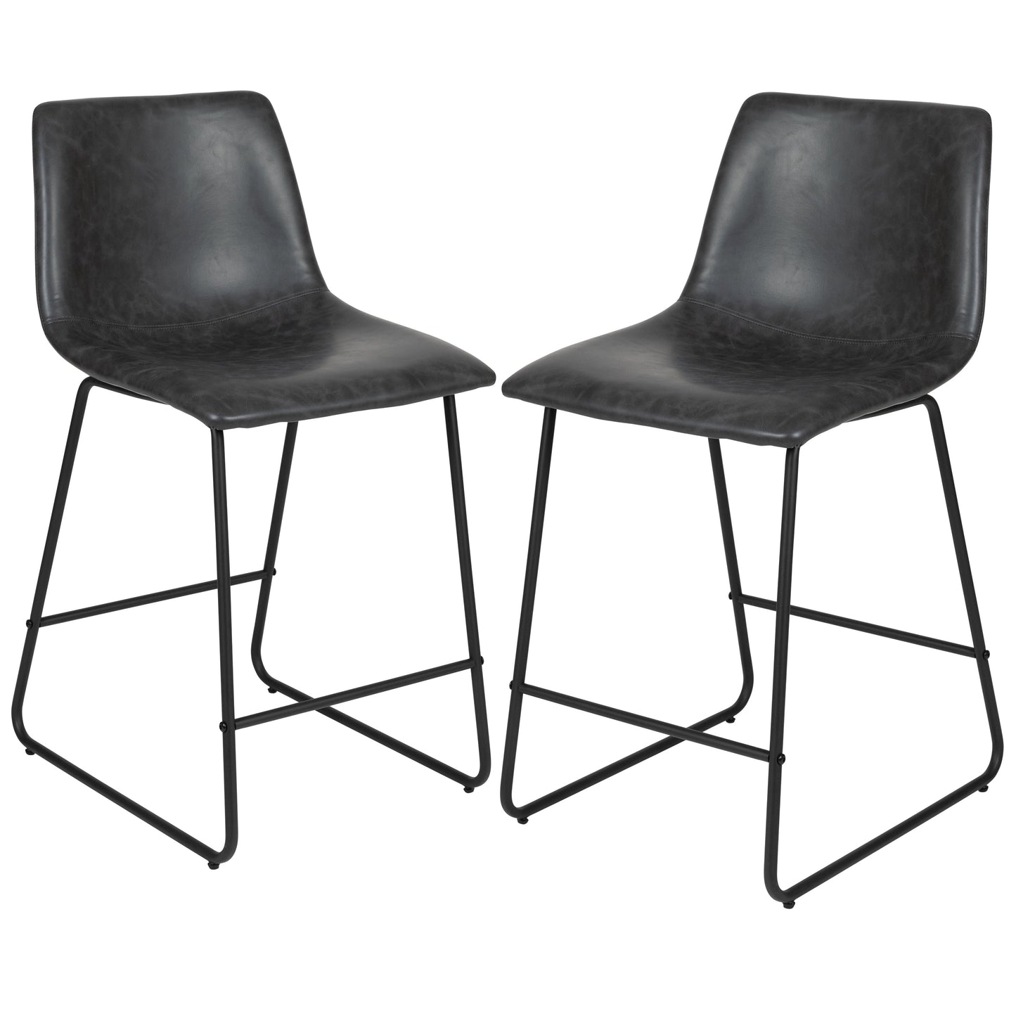 2PK 24" Dark Gray Dining Stool 2-ET-ER18345-24-GY-GG