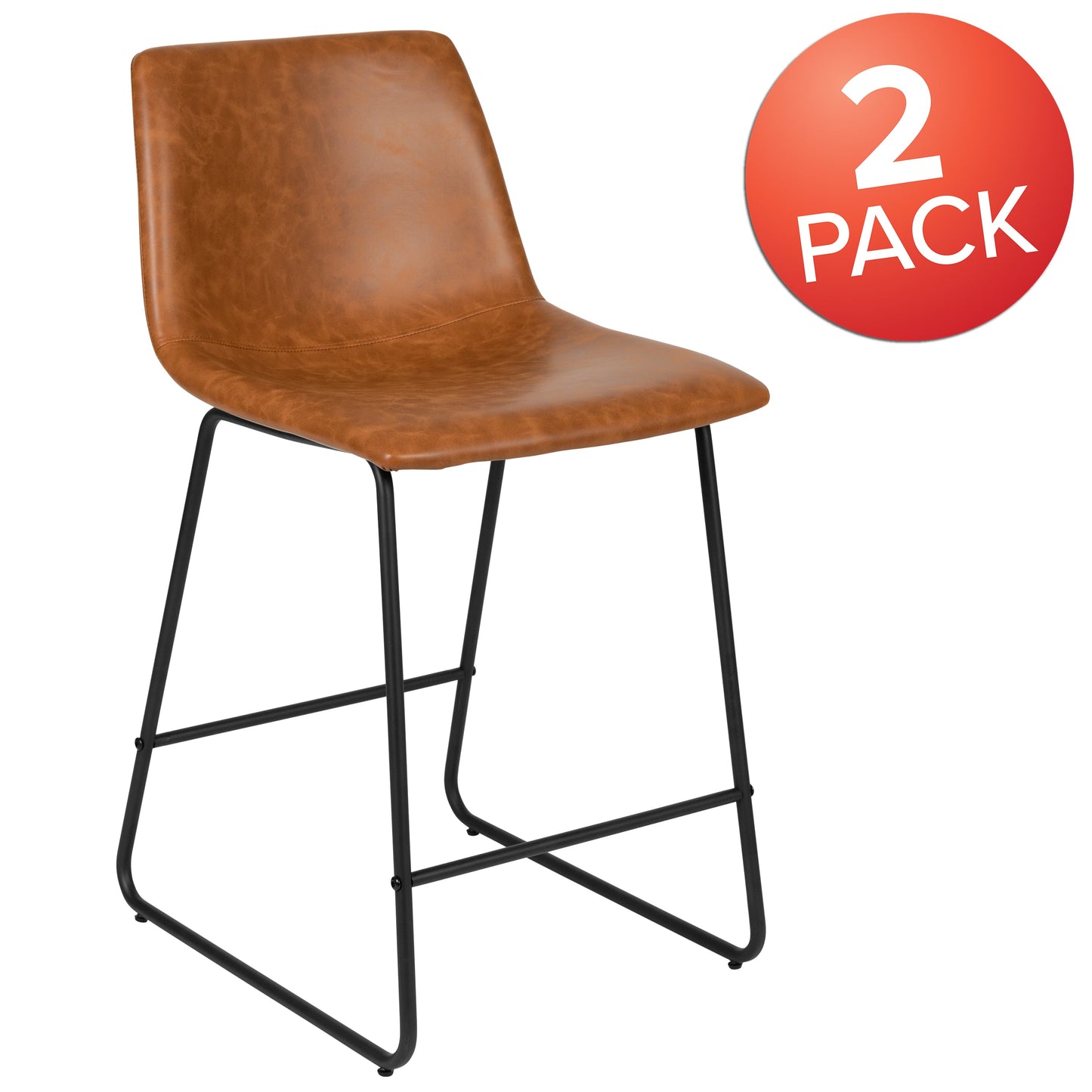 2PK 24" LT Brown Dining Stool 2-ET-ER18345-24-LB-GG