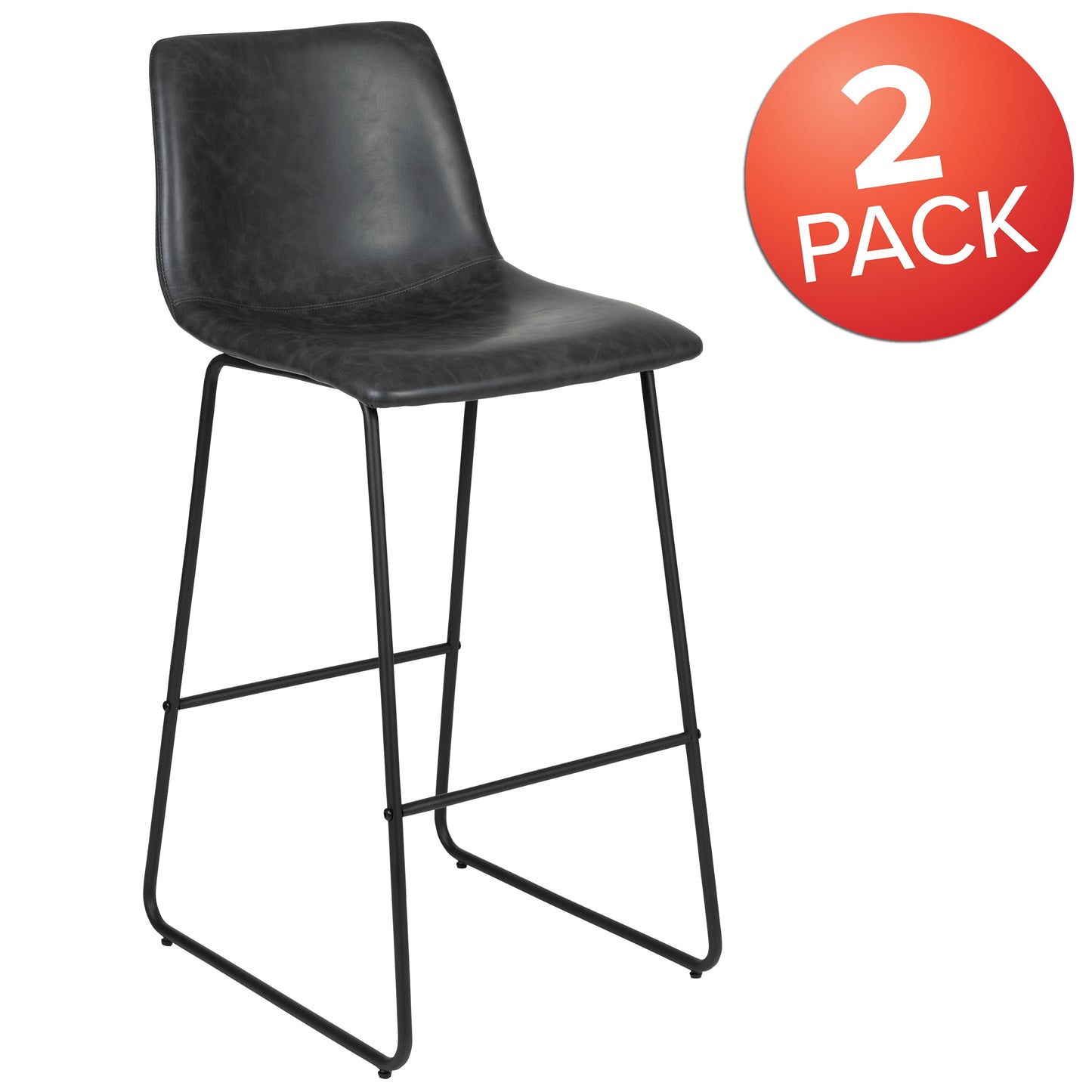 2PK 30" Dark Gray Dining Stool 2-ET-ER18345-30-GY-GG