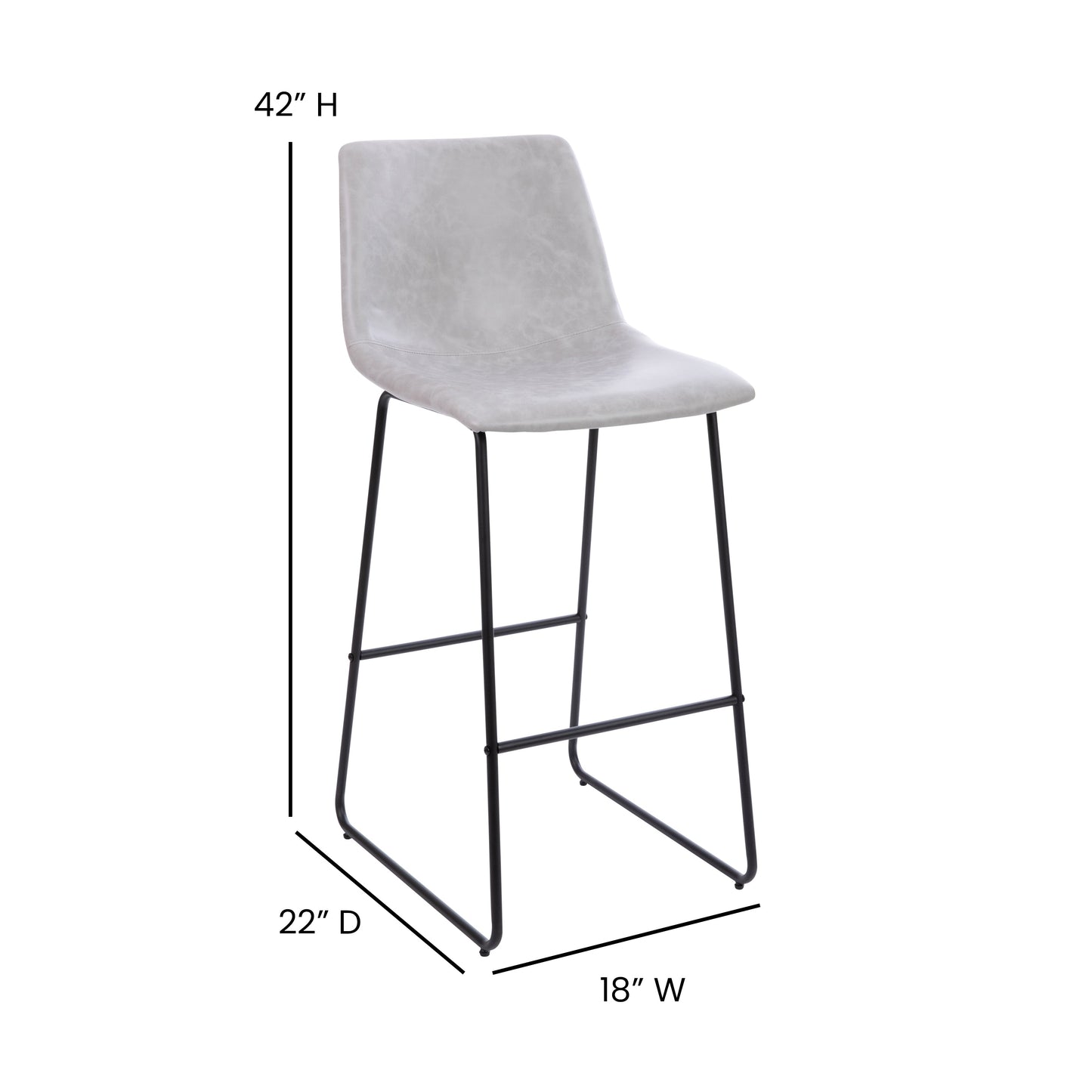 2PK 30" LT Gray Dining Stool 2-ET-ER18345-30-LG-GG