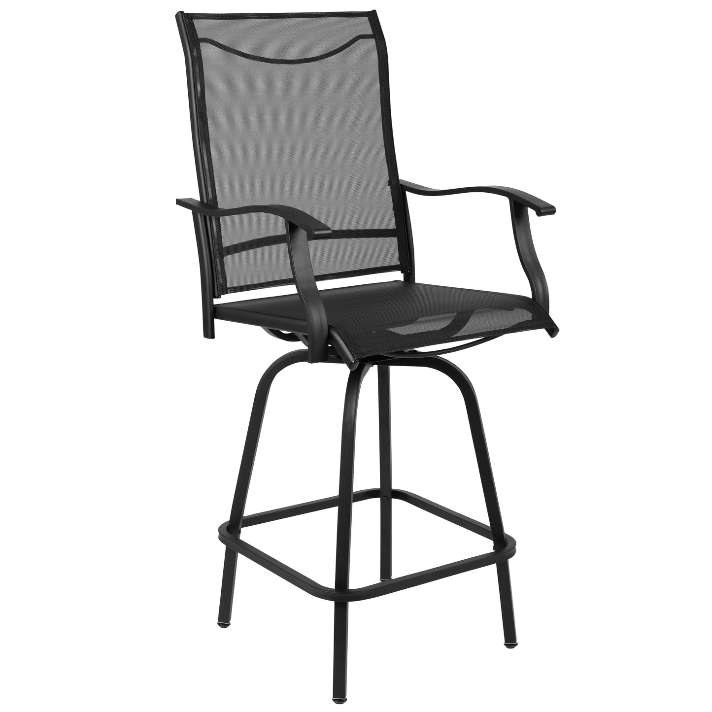 Set of 2 Outdoor Stools - 360 Degree Swivel Bar Stools