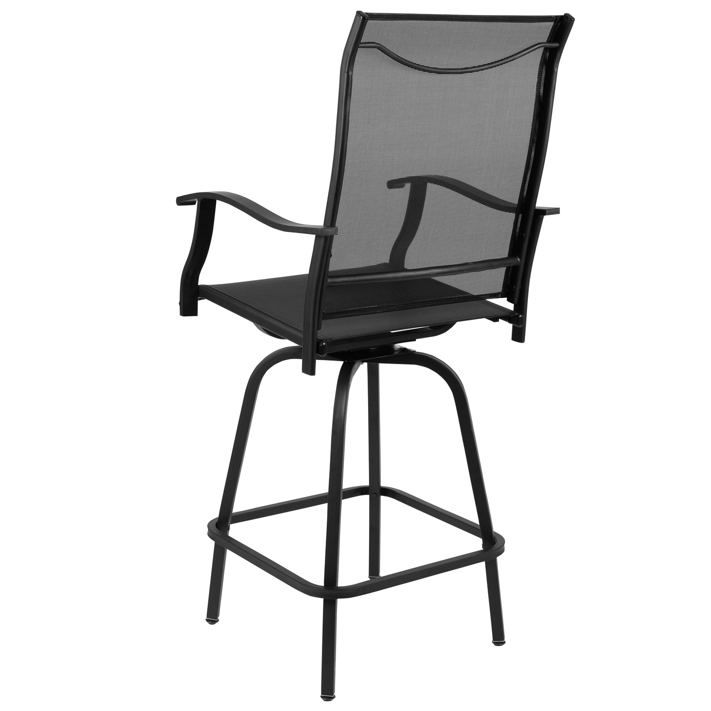 Set of 2 Outdoor Stools - 360 Degree Swivel Bar Stools