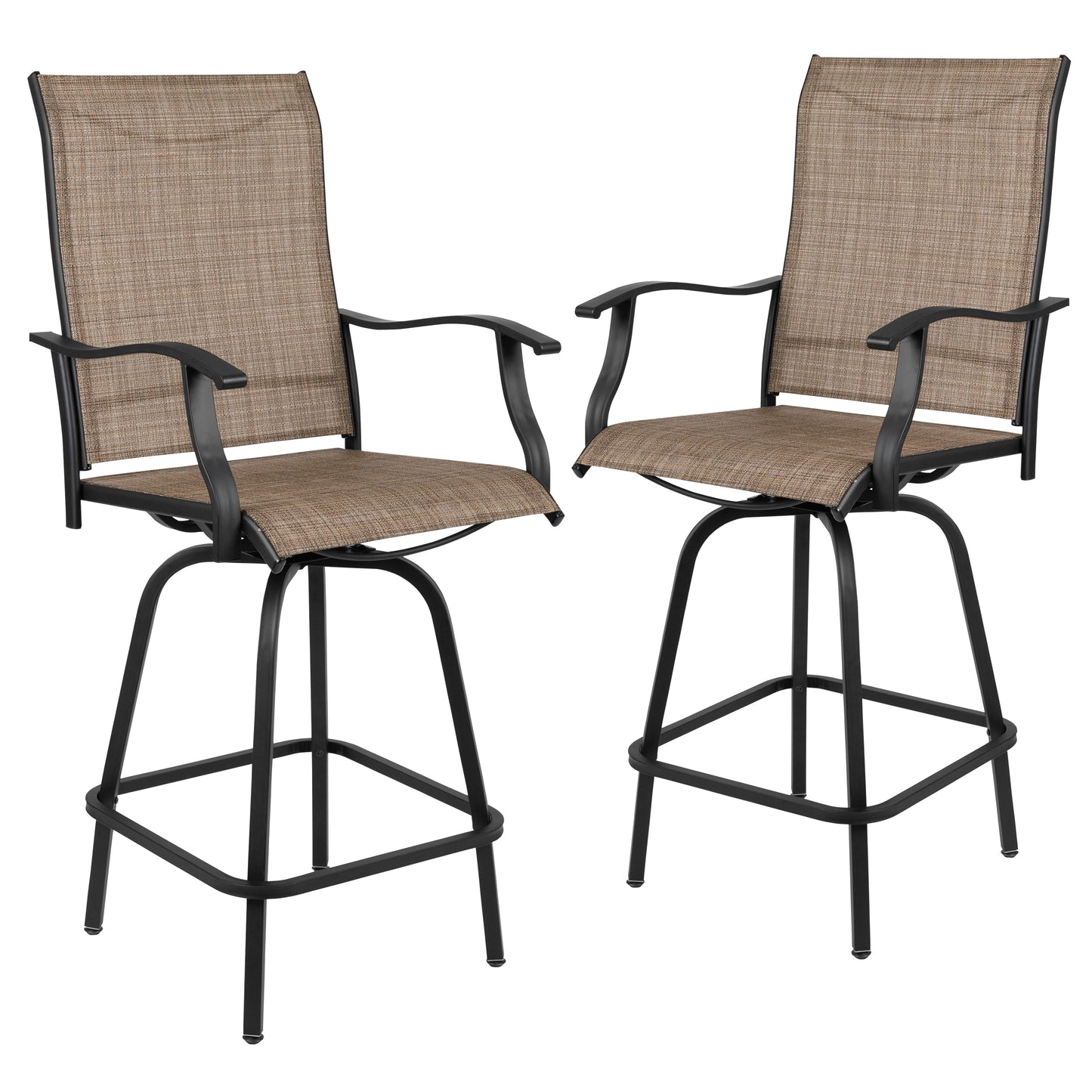 2PK Brown Swivel Patio Stool 2-ET-SWVLPTO-30-GG