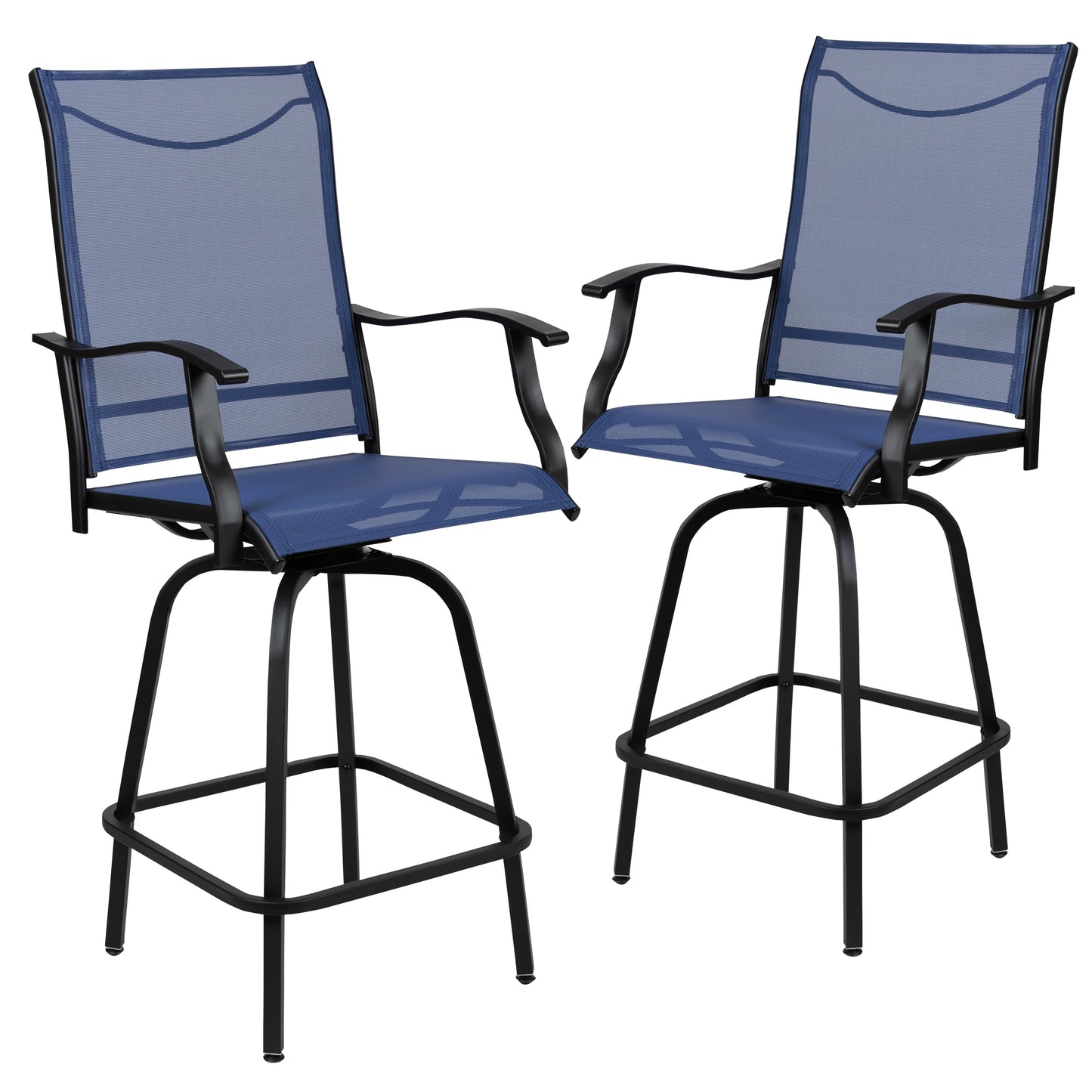 2PK Navy Swivel Patio Stool 2-ET-SWVLPTO-30-NV-GG