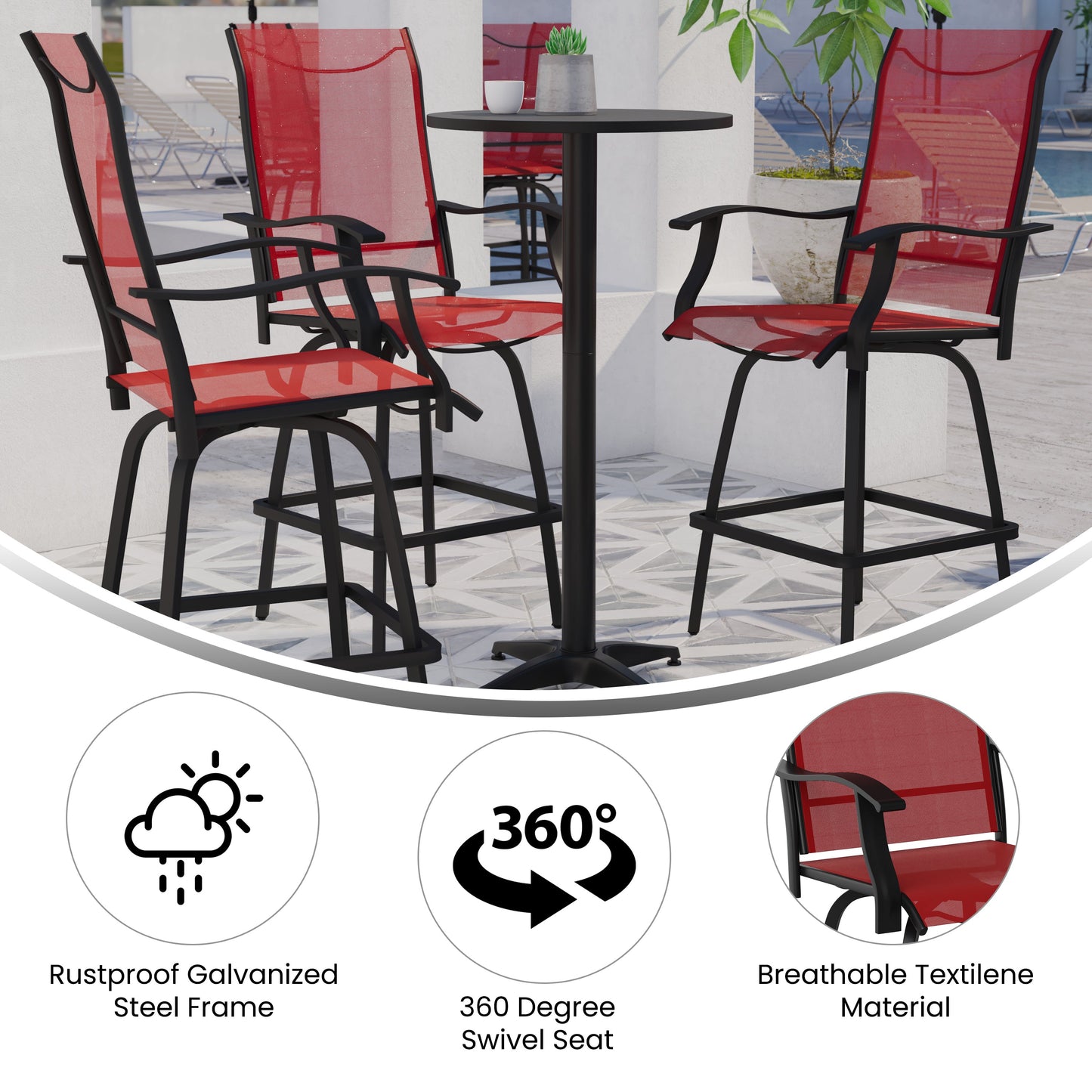 2PK Red Swivel Patio Stool 2-ET-SWVLPTO-30-RD-GG