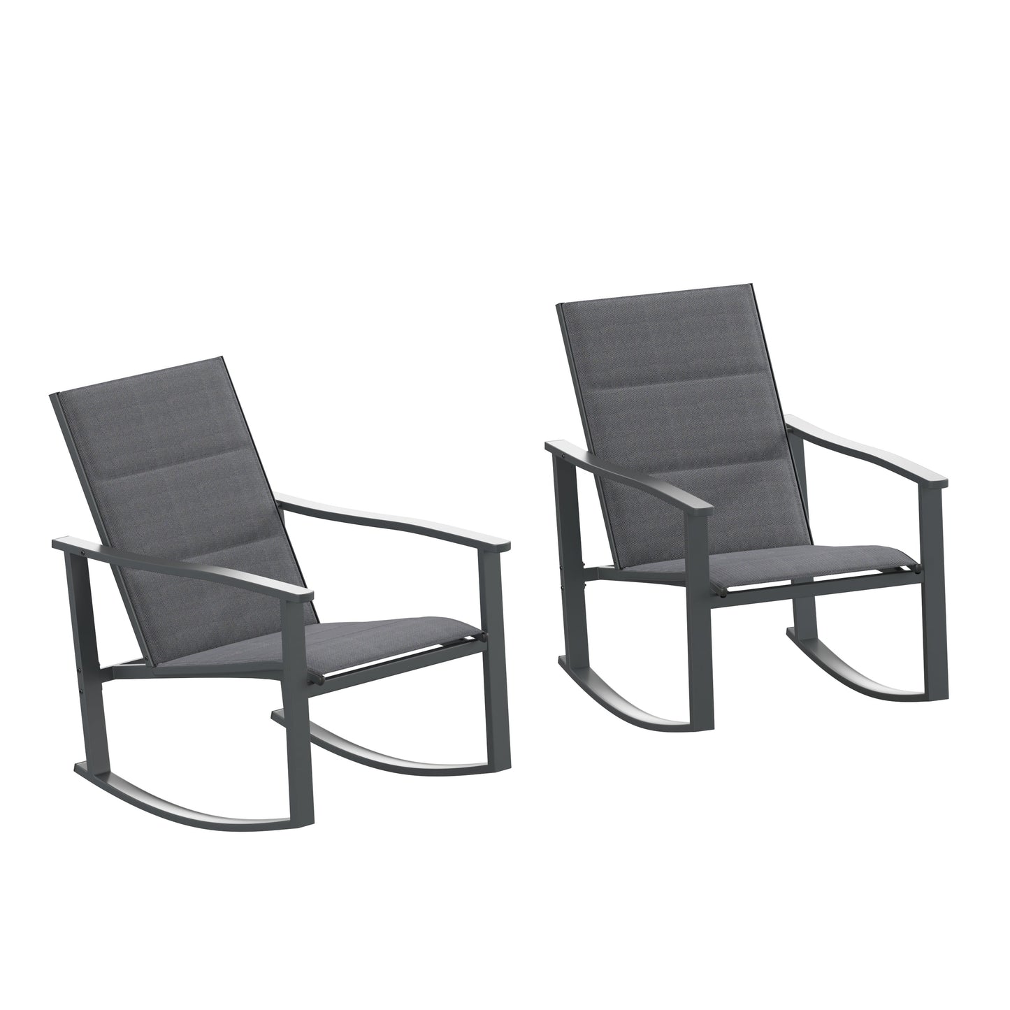 2PK Black Textilene Rockers 2-FV-FSC-2315N-BLK-GG