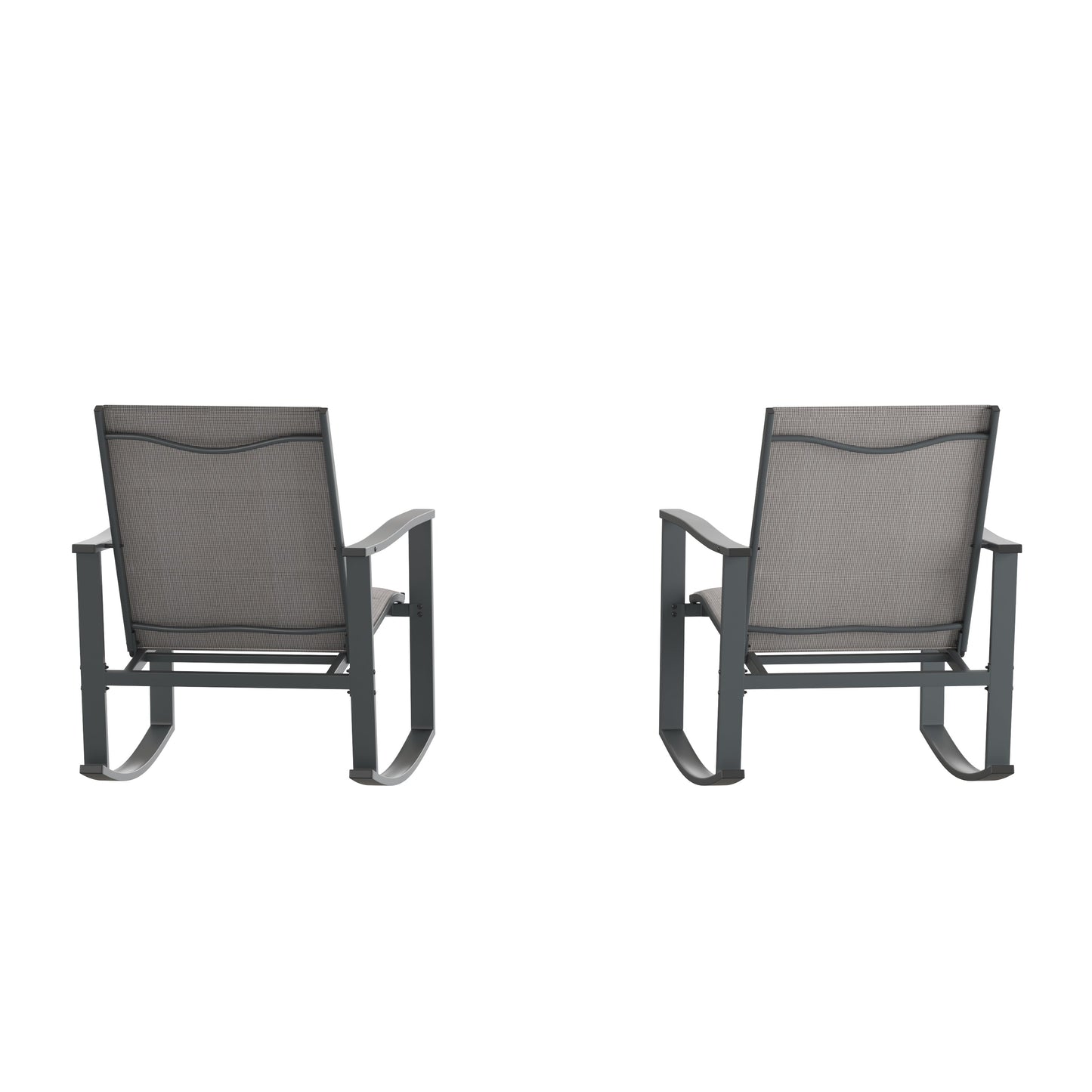 2PK Gray Textilene Rockers 2-FV-FSC-2315N-GRY-GG