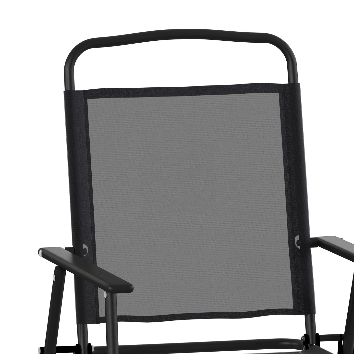 2PK Black Folding Sling Chairs 2-GM-SC098-BK-GG