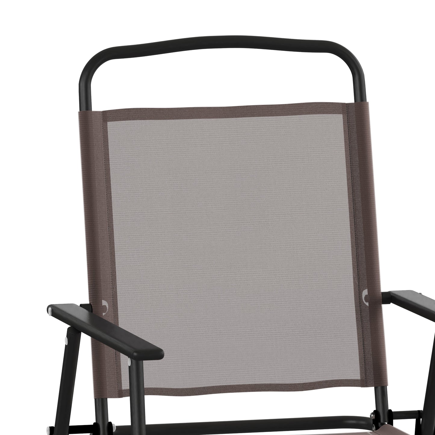 2PK Brown Folding Sling Chairs 2-GM-SC098-BR-GG