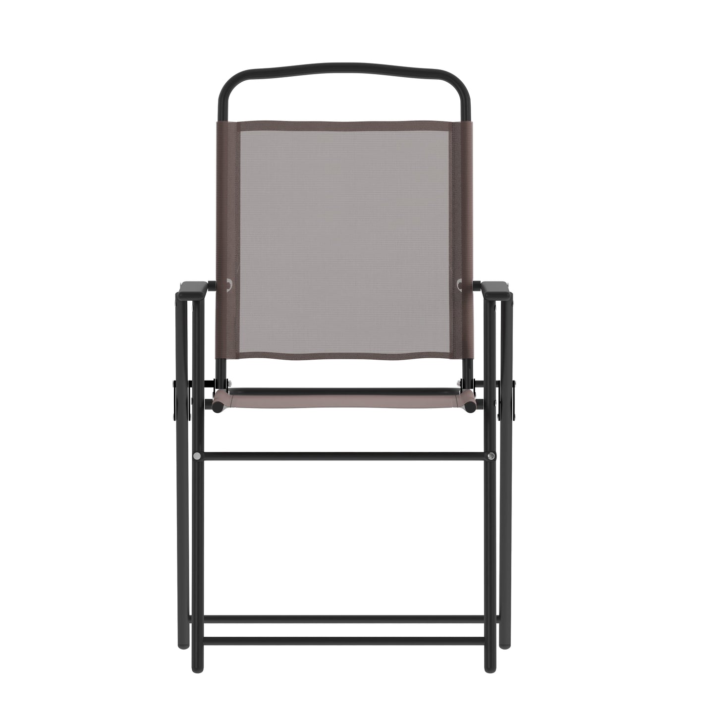 2PK Brown Folding Sling Chairs 2-GM-SC098-BR-GG