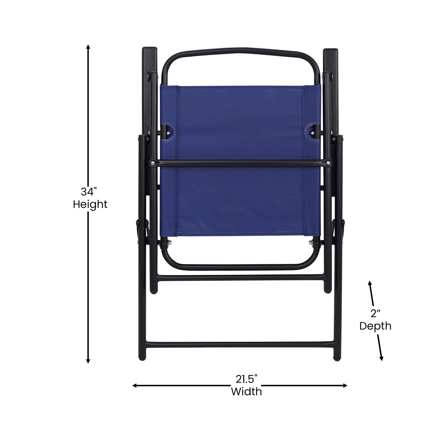 2PK Navy Folding Sling Chairs 2-GM-SC098-NV-GG