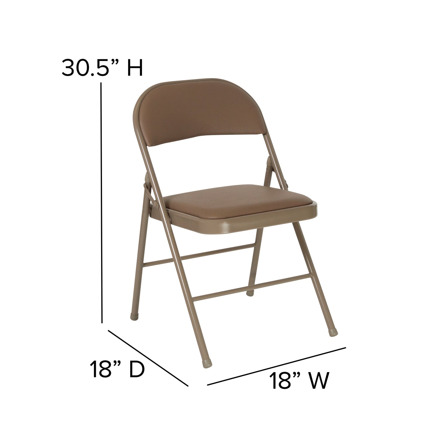 Beige Vinyl Folding Chair 2-HA-F003D-BGE-GG