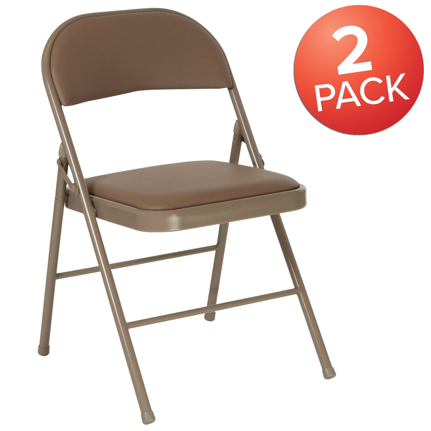 Beige Vinyl Folding Chair 2-HA-F003D-BGE-GG