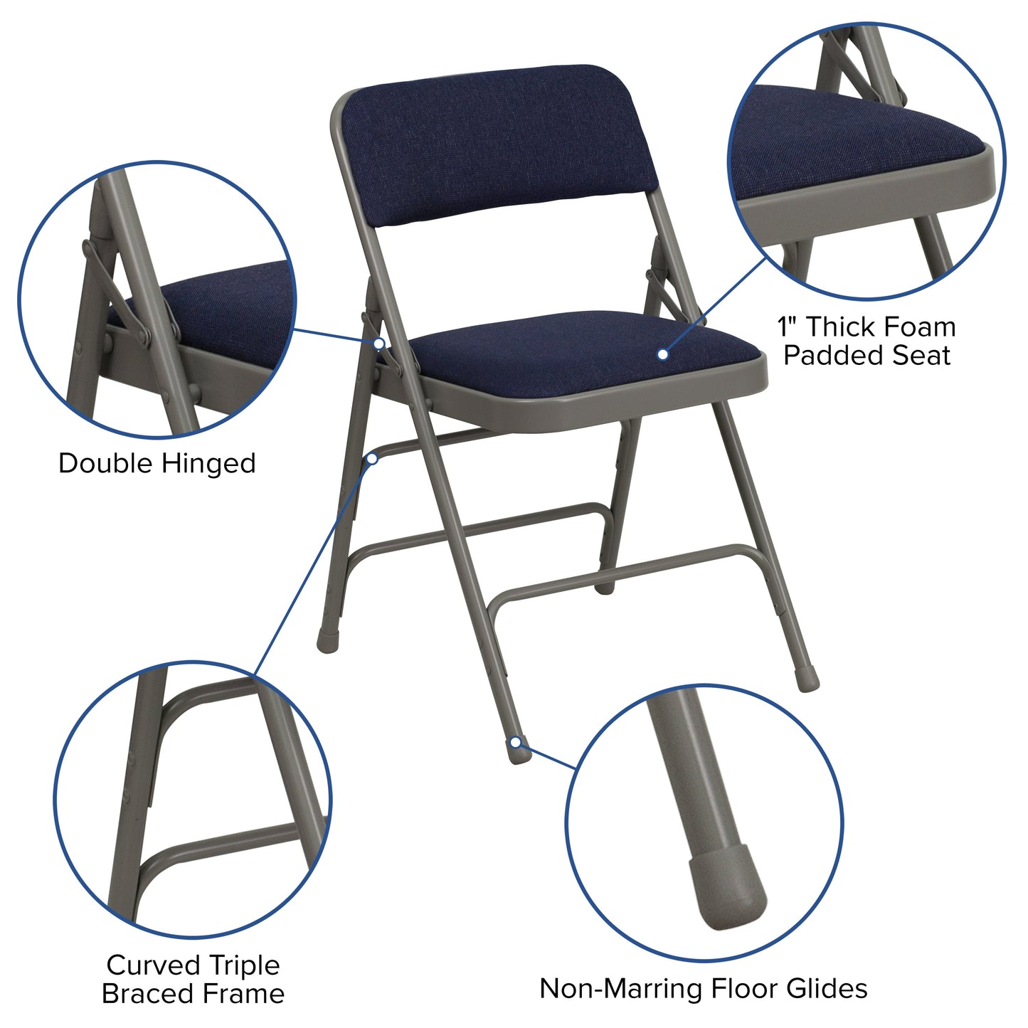 Navy Fabric Folding Chair 2-HA-MC309AF-NVY-GG