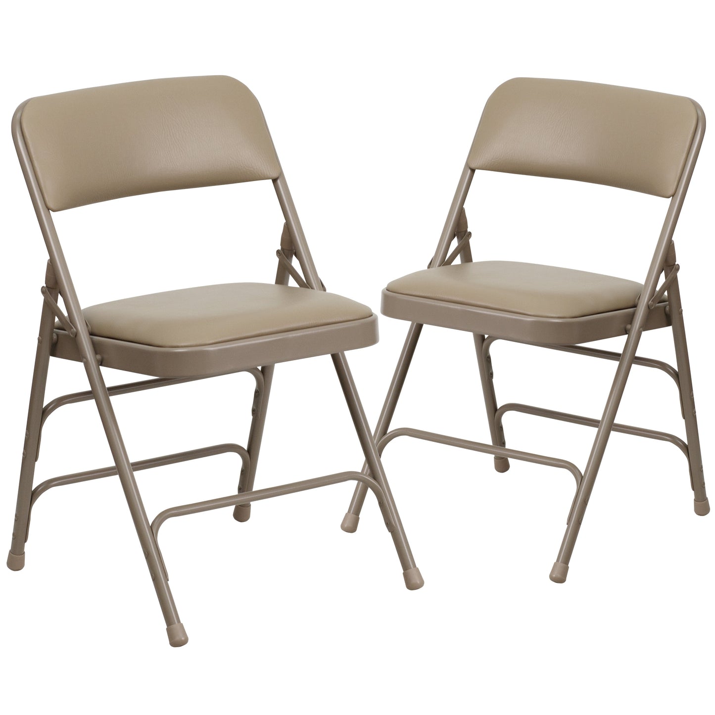 Beige Vinyl Folding Chair 2-HA-MC309AV-BGE-GG